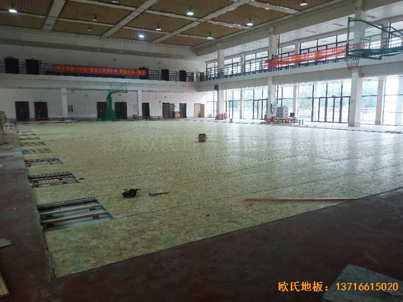 廣西來賓市較好的中學運動木地板安裝案例