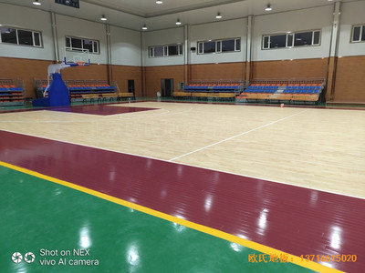 山西陽泉盂縣明鑫加油站籃球館運動地板鋪裝案例